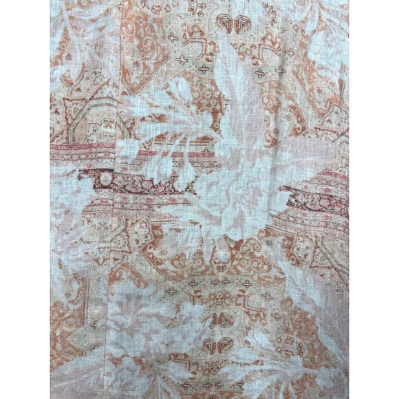Terzo Millennio Womens Dress M 100% Linen Sleeveless Tunic Peach Floral - Picture 3 of 5